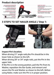 HFN90SP 3in1 Air Framing Nailer Adjustable For 21/28/34DNails USED GoodCondition