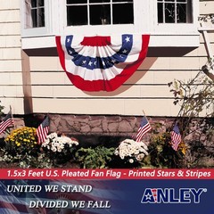 Anley USA Pleated Fan Flag 1.5×3 Feet American US Bunting Flags Half Fan Banner