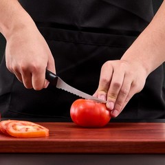2 Pcs 6 inch Tomato Slicer, Serrated Tomato Knives, Carbon Stainless Steel Blade