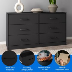 New Mainstays Ardent 6 Drawer Dresser, 53.75″ Wide, White