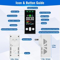 1/2/5/10X Upgraded Carbon Monoxide Detectors Plug-in Natural Gas Detector Smoke