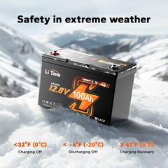 LiTime 12V 100Ah Group 27 Bluetooth LiFePO4 Lithium Battery For RV Marine Solar
