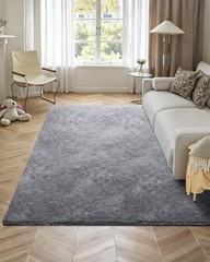 VEVOR Indoor Plush Area Rug 8 x 10ft Grey Plush Carpet for Living Room Bedroom