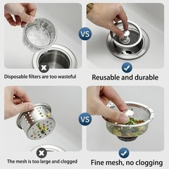 2Pack Stainless Steel Kitchen Sink Strainers