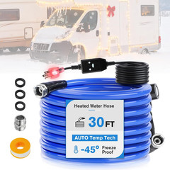 30FT 360Days Fresh Water Hose for RV, Drinking Water Safe & -45°F 2 in 1 Heated