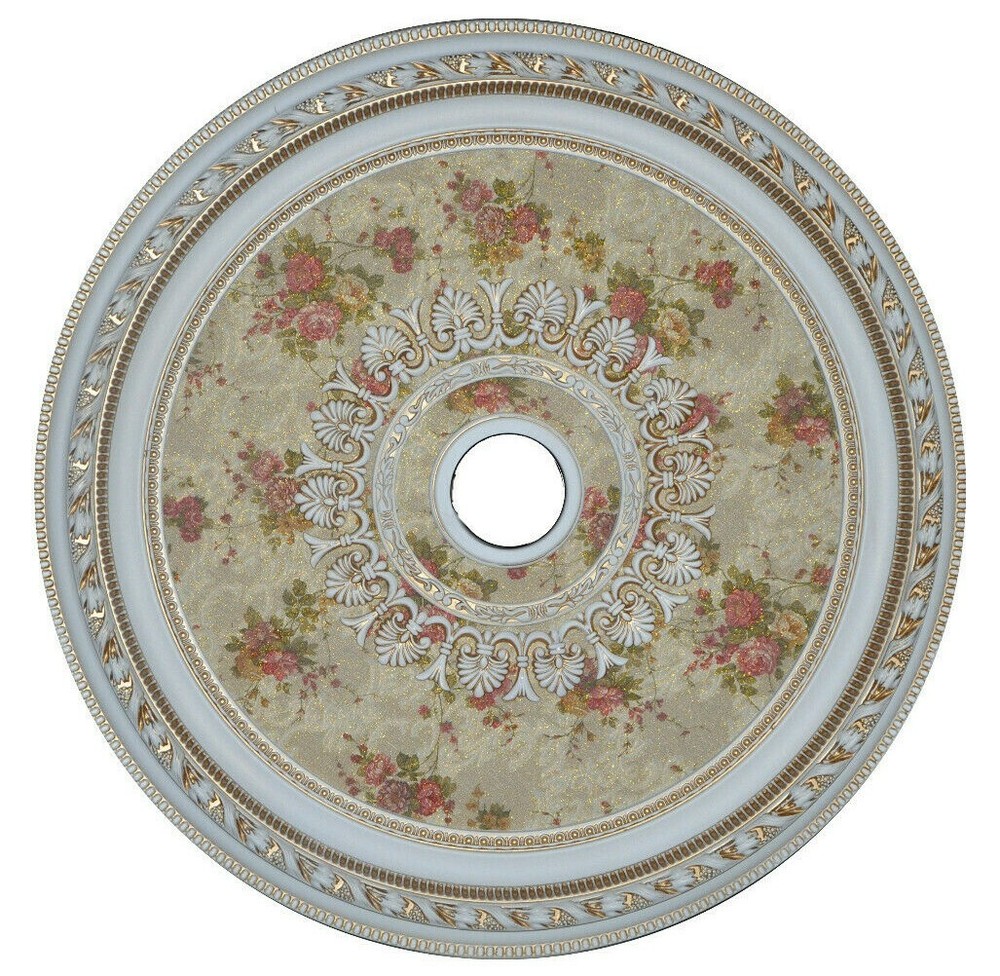 32″ ROUND CHANDELIER CEILING MEDALLION ROSE BOUQUET FOYER DINING ROOM BEDROOM