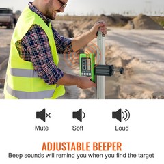 Laser Receiver Detector with Clamp 197ft Range Compatible with Green & Red Beam