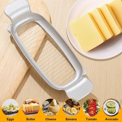 Butter Slicer Cutter Stainless Steel Multipurpose 7.68 x 2.64in, Silver