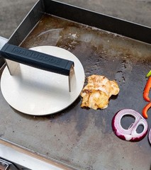 Stainless Steel Burger Smasher 3.25 LB – 8 Inch Steak Weight Smash Burgers Bacon