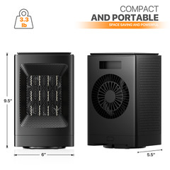 [LCD SCREEN+HANDLE] Electric Space Heater Adjustable 1500W Coil Heating Fan Home