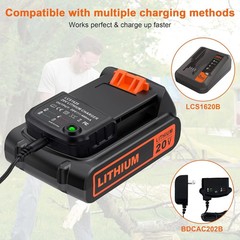 2PACK NEW 20V Lithium-ion Battery / Charger for BLACK DECKER 20 Volt LBXR20 LB20