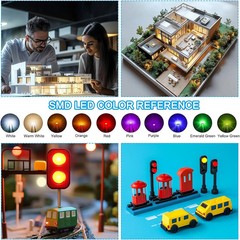PATIKIL 0805 Pre-Wired Micro LED, 12 Pcs 2.8-3.3V Pre-soldered Mini Light Emitti