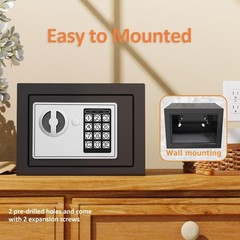 Small Safe Box for Money with Code and Keys，Solid Mini Safe for Kids with Dig…