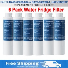 6Pcs Water Filter for Samsung DA97-17376B/HAF-QINS/EXP Fits SRF7500BB SRF7500SB