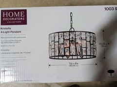 Home Decorators Collection Kristella 4-Light Black Crystal Chandelier