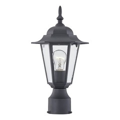 Pia Ricco 1-Light Black Aluminum Outdoor Post Light Fixture Weather Resistant