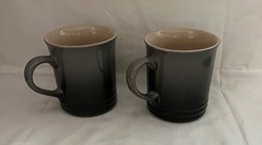 Le Creuset Flint Gray Ombre Choix Stoneware Coffee Mugs Set of 2 – 400mi~ 14 oz
