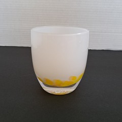 Nwt Glassybaby Buttercup 1830 Votive Holder White & Yellow No Box