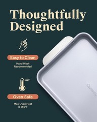 Non-Stick Ceramic 9”x13” Rectangle Pan – Naturally Slick Ceramic Coating – No…