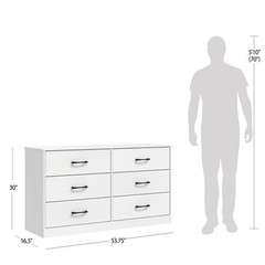 New Mainstays Ardent 6 Drawer Dresser, 53.75″ Wide, White