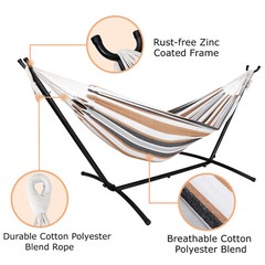 Patio Use Portable Hammock with Stand for 2 person with Carrying case Outdoor