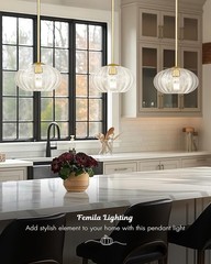 Vintage Style 10.3in Glass Dome Pendant Light Brushed Gold Matte Black (1pc)