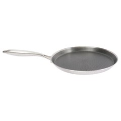 11in Stainless Steel Crepe Pan Pancake Pan Non Stick Cooking Pan For Kitchen