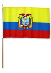 12×18 12″x18″ Wholesale Lot of 3 Ecuador Stick Flag wood staff 100D