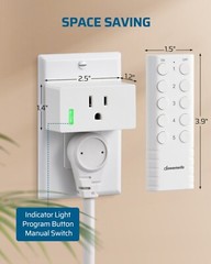 DEWENWILS Remote Control Outlet, Indoor Wireless Remote Outlet Switch 5 Outlets