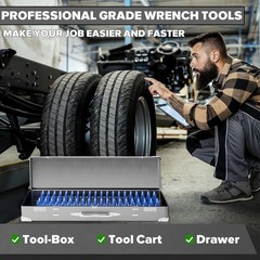 Blue Wrench Holder Rack – 80PCS Tool Drawer Storage