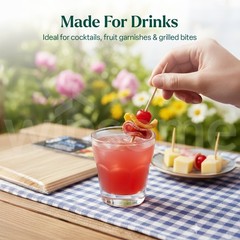 200 Wooden Cocktail Sticks perfect for Buffets and Cocktails use Toothpics 8cm
