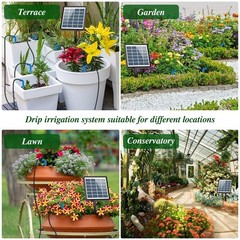50FT Solar Automatic Watering Kit for Garden Automatic Drip Pipe Watering System