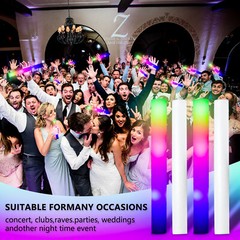 100PCS LED Foam Sticks Light Up Wands Rally Flashing Glow Party Rave