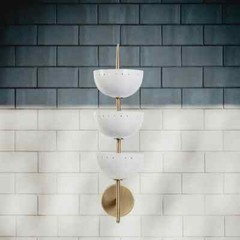 Sputnik Mid Century Wall Sconces | Italian Style 3-Bowl Metal Lamp Fixture