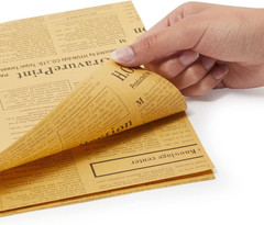Brown Wrapping Paper Sheets Newspaper Print – 12 Pack, 27.75 X 19.75 in – Vintag