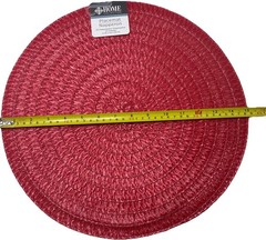 Home Collection—15.5” In Dia—Red Spiral Table Placemat—NEW—SHIPS IN 24 HOURS—