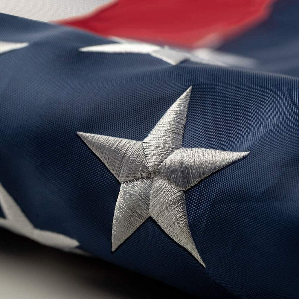 8’x12′ FT American Flag USA US U.S. Sewn Stripes Embroidered Stars Brass Grommet