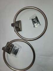 LOT OF 2 Towel Ring Brushed Nickel- Square Style #62070