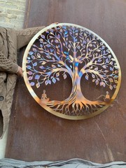 Heat Colored Tree of Life Metal Wall Hanging – Outdoor Garden Decor