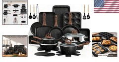 Non Stick Pots and Pans Set Kitchen Cookware Bakeware Induction 31 Pcs