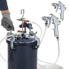 VEVOR Spray Paint Pressure Pot Tank 10L/2.5gal 1.5mm+4.0mm Nozzles Dual SprayGun
