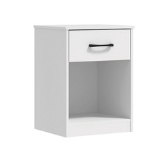 Mainstays Ardent Nightstand, 1-Drawer Bedside Table, Modern End Table, White New