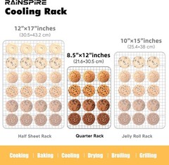 Stainless Steel Cooling Rack – Fits Quarter Sheet Pans Effortlessly