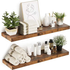 36 In. W X 10.3 In. D Rustic Brown Floating Shelves Decorative Wall Shelf Set of