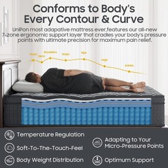 14 Inch Extra Firm Hybrid Mattress Queen Back Lumbar Hip Support