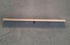 24 in. Polypropylene Broom Fine Sweep Flagged with 3 in. Trim Grey Gray