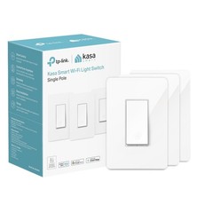 Elegant White Wi-Fi Light Switch Pack of 3 – Voice Control & Neutral Wire Needed