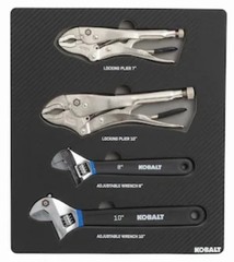KOBALT 9 Piece Tool Set 6 Pliers, 2 Adjustable Wrenches and Wire Strippers