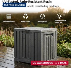 EAST OAK Outdoor Storage Box, 31 Gallon Deck Box Indoor and Outdoor Use, Waterpr