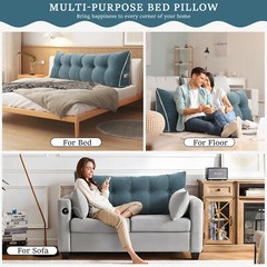 Chenille Headboard Wedge Pillow Large Dorm Bed Bolster Cushion Backrest Support